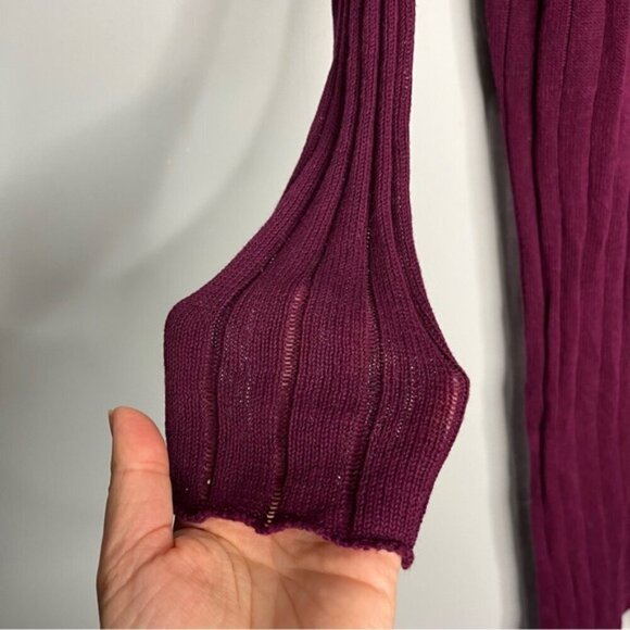 Free People Ribby Rib Open Front Cardigan Duster Linen Blend, size XS - Picture 8 of 13